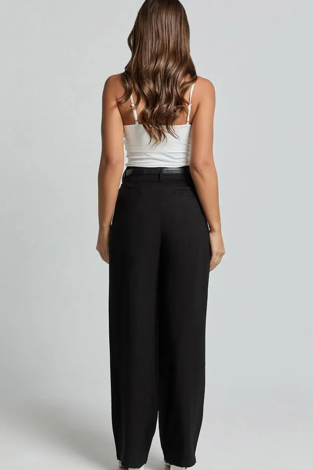 Augustus Pants 8211 High Waisted Wide Leg Tailored Pants In Black Women Showpo Pants