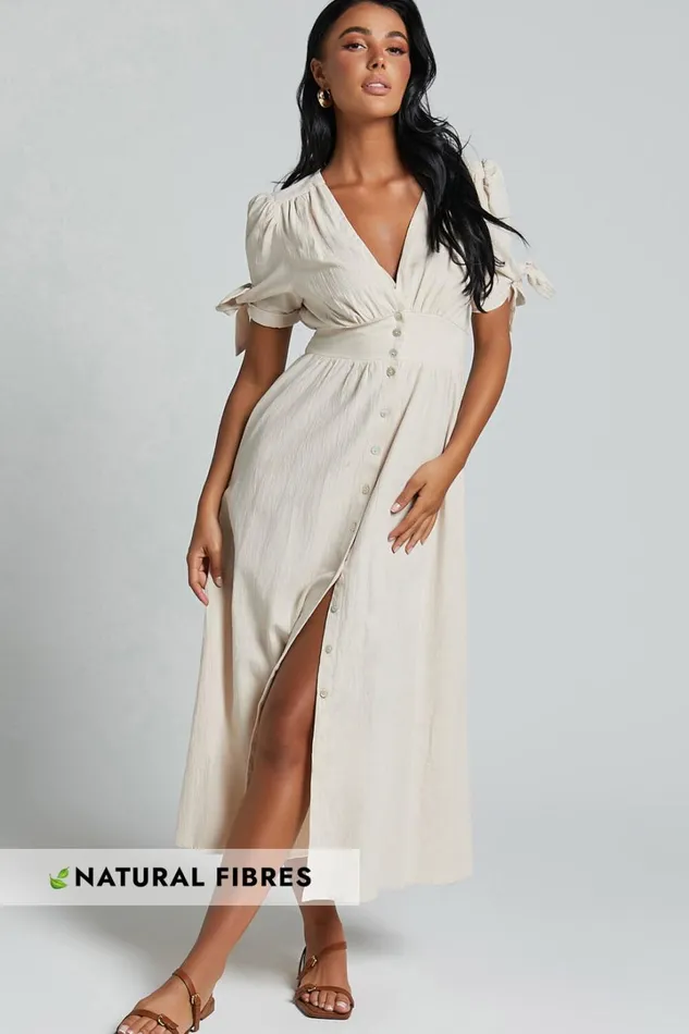 Avegail Midi Dress 8211 V Neck Button Through Short Sleeve Dress In Bone Women Showpo Curve Clothes Avegail Midi Dress 8211 V Neck Button Through Short Sleeve Dress In Bone Women Showpo Curve Clothes