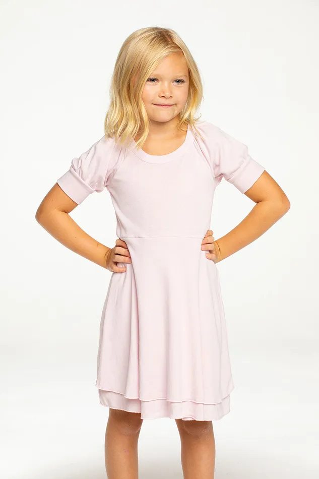 Baby Rib Puff Sleeve Dress Dresses and Skirts Chaser Brand Girls
