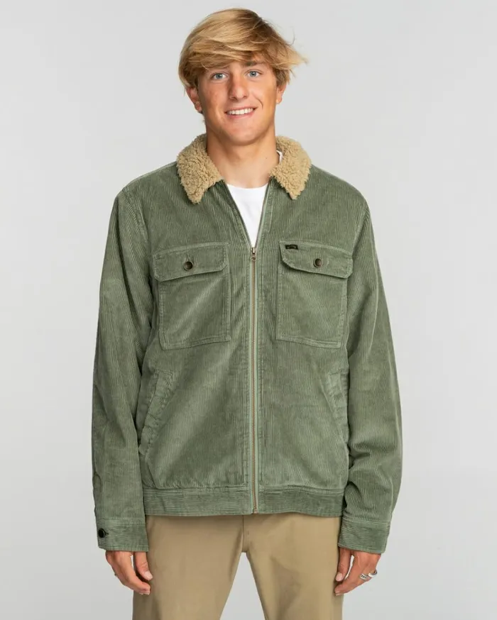 Barlow Cord Sherpa Lined Jacket Sage Men Billabong Jackets