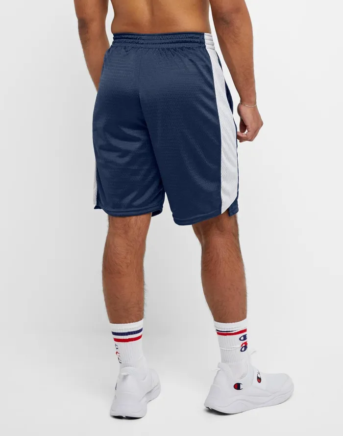 Basketball Shorts Mesh Script Logo 10034 Navywhite Men Champion Shorts
