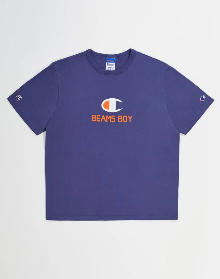Beams Boy TShirt C Logo Navy Women Champion TShirts and Tops