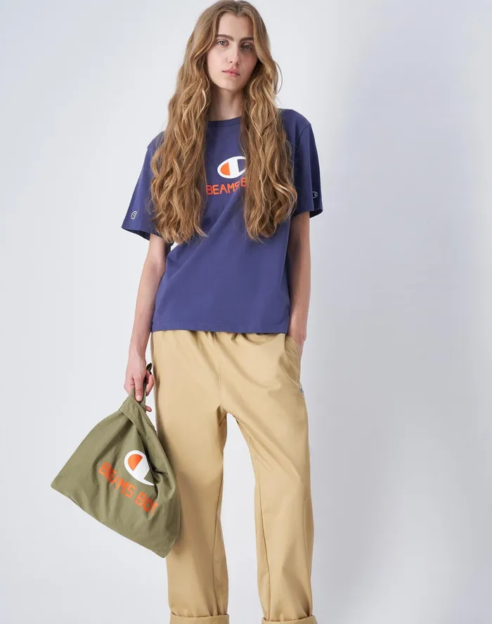 Beams Boy TShirt C Logo Navy Women Champion TShirts and Tops