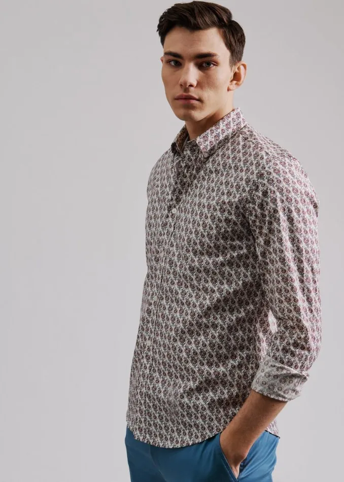 Ben Sherman Archive Print Shirts Men Mod Block Botanical Print Shirt