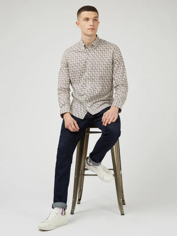 Ben Sherman Archive Print Shirts Men Mod Block Botanical Print Shirt Ben Sherman Archive Print Shirts Men Mod Block Botanical Print Shirt