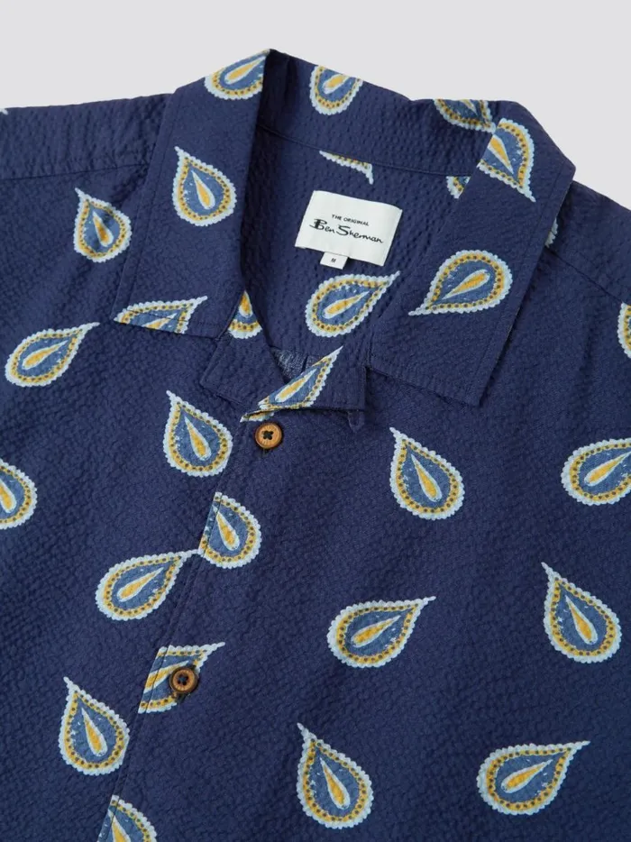 Ben Sherman Archive Print Shirts Men Paisley Print Lightweight Seersucker Shirt Ben Sherman Archive Print Shirts Men Paisley Print Lightweight Seersucker Shirt