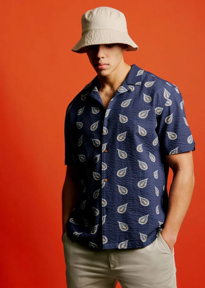 Ben Sherman Archive Print Shirts Men Paisley Print Lightweight Seersucker Shirt Ben Sherman Archive Print Shirts Men Paisley Print Lightweight Seersucker Shirt