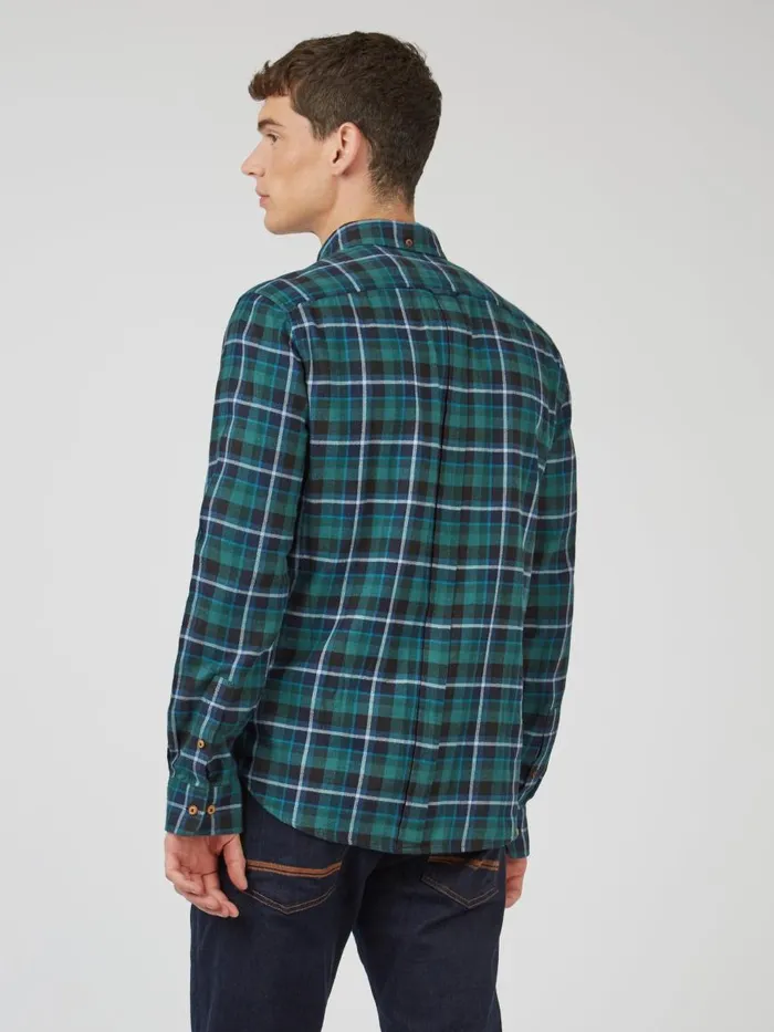 Ben Sherman Heritage Check Shirts Men Brushed Plaid Check Shirt 8211 Ocean Green Ben Sherman Heritage Check Shirts Men Brushed Plaid Check Shirt 8211 Ocean Green