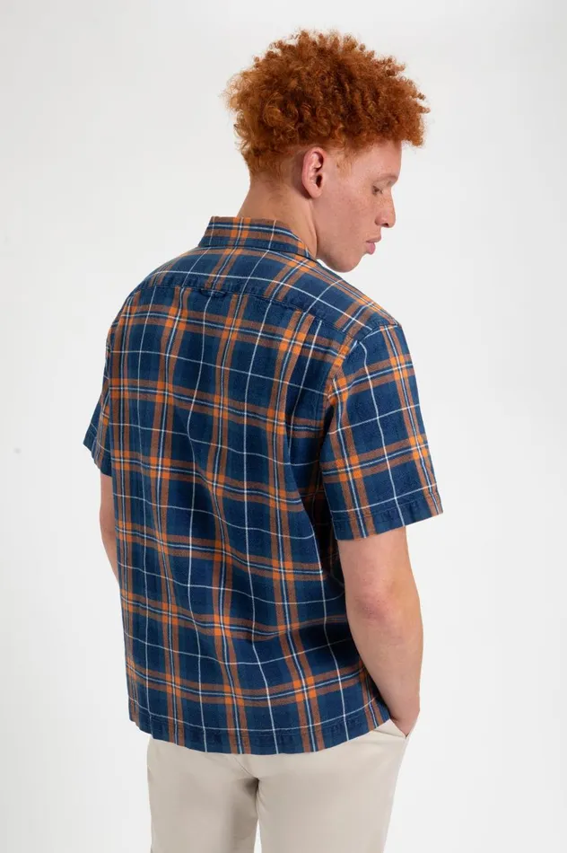Ben Sherman Heritage Check Shirts Men Dalston Blues Summer ShortSleeve Check Camp Shirt Ben Sherman Heritage Check Shirts Men Dalston Blues Summer ShortSleeve Check Camp Shirt