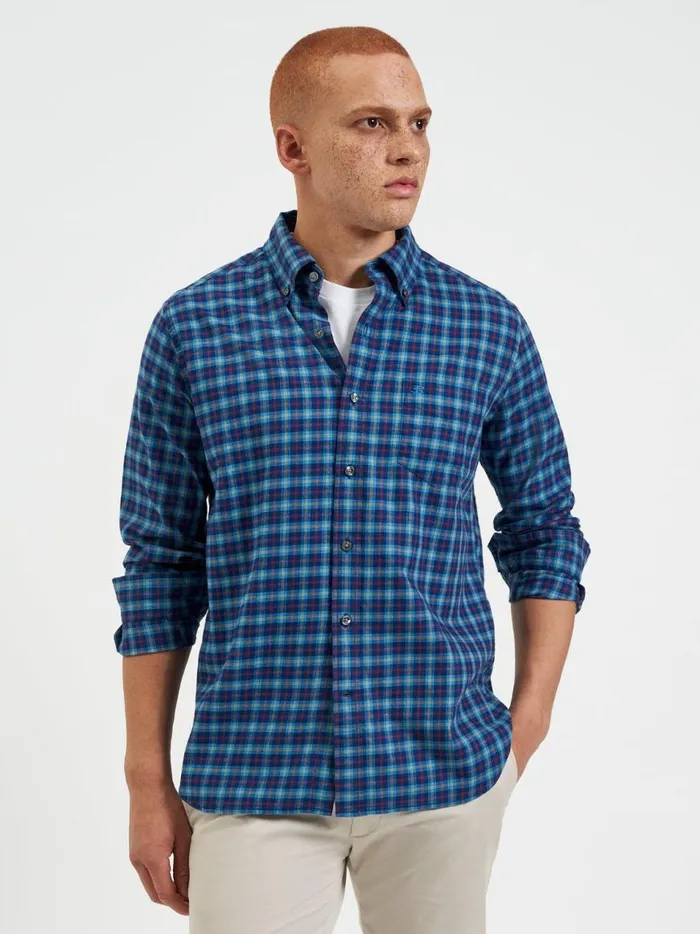 Ben Sherman Heritage Check Shirts Men House Tartan Twill Shirt 8211 Navy