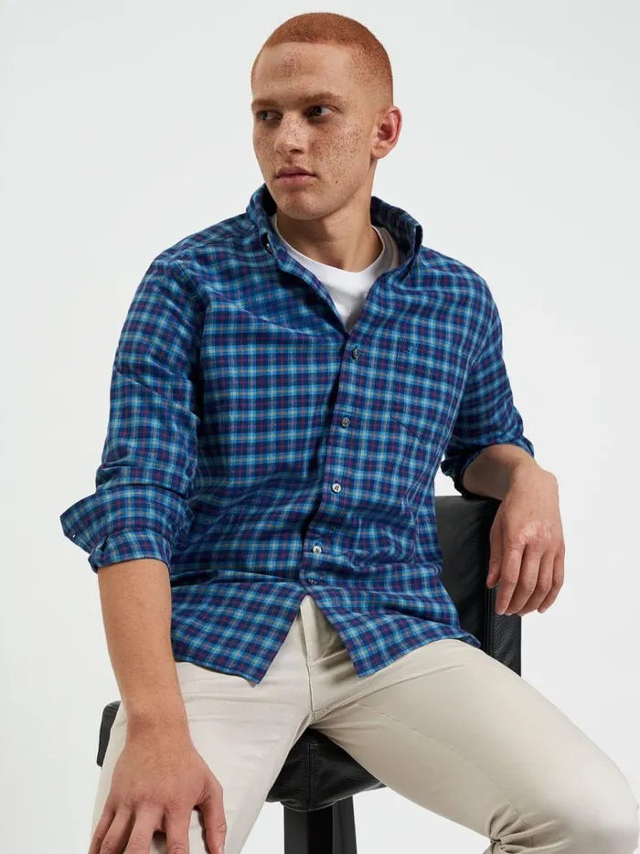 Ben Sherman Heritage Check Shirts Men House Tartan Twill Shirt 8211 Navy