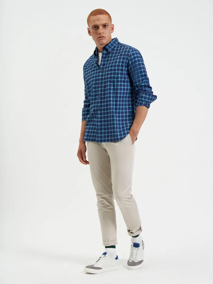 Ben Sherman Heritage Check Shirts Men House Tartan Twill Shirt 8211 Navy