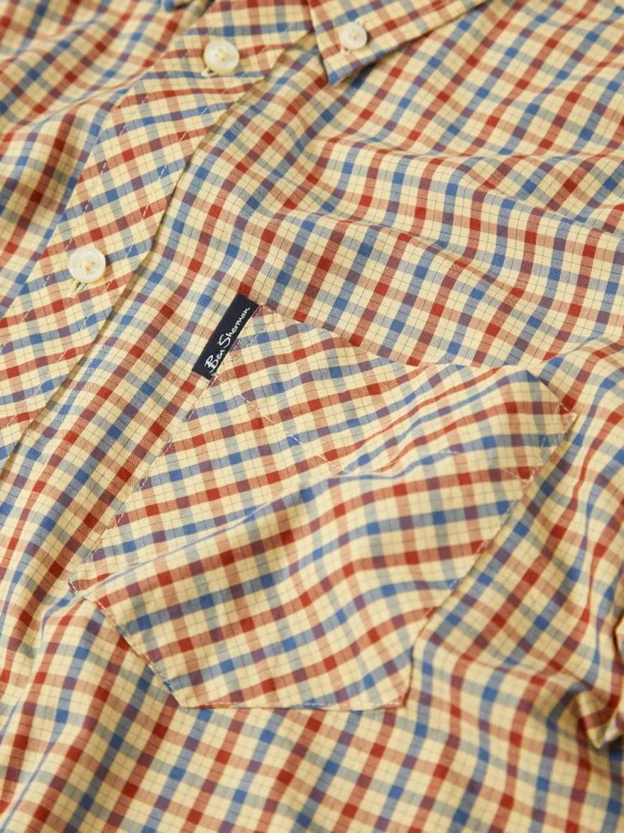 Ben Sherman Heritage Check Shirts Men Signature House Check LongSleeve Shirt 8211 Lemon