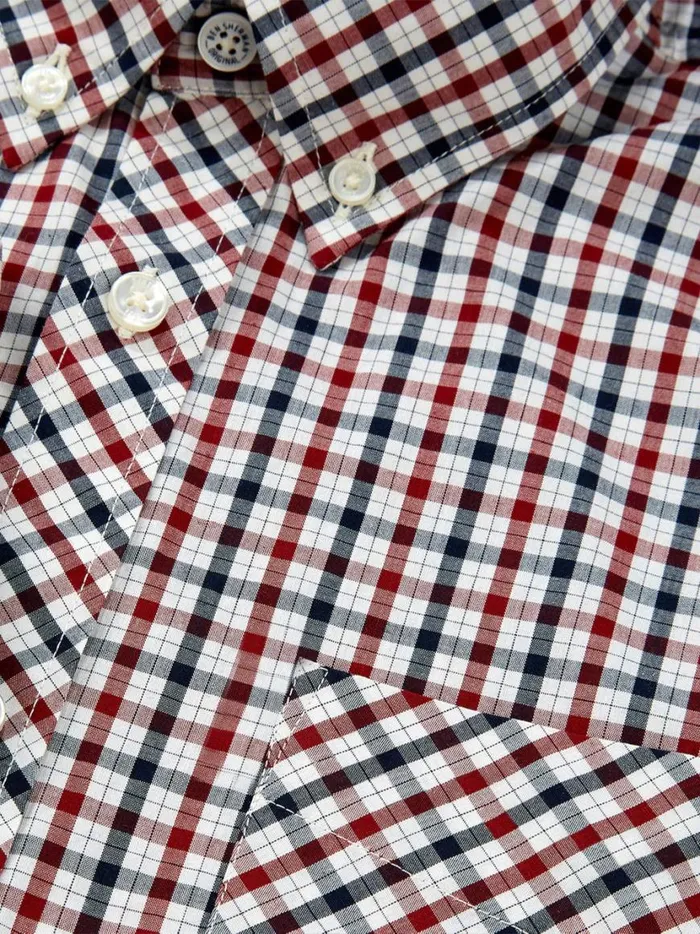 Ben Sherman Heritage Check Shirts Men Signature House Check ShortSleeve Shirt 8211 Red