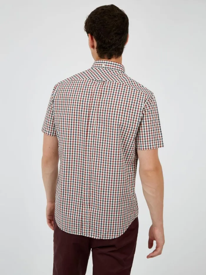 Ben Sherman Heritage Check Shirts Men Signature House Check ShortSleeve Shirt 8211 Red