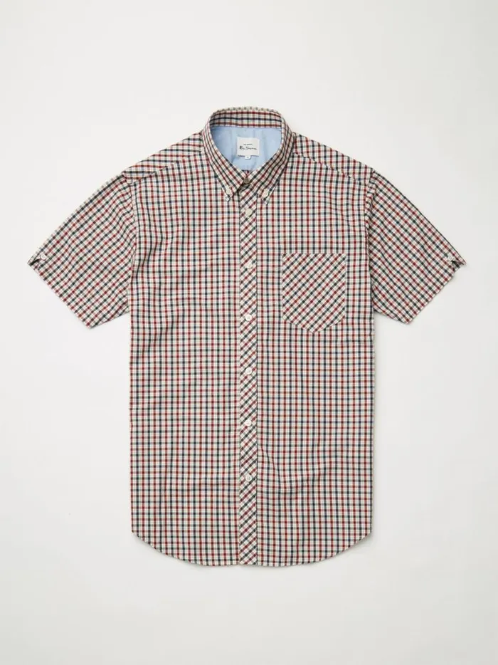 Ben Sherman Heritage Check Shirts Men Signature House Check ShortSleeve Shirt 8211 Red