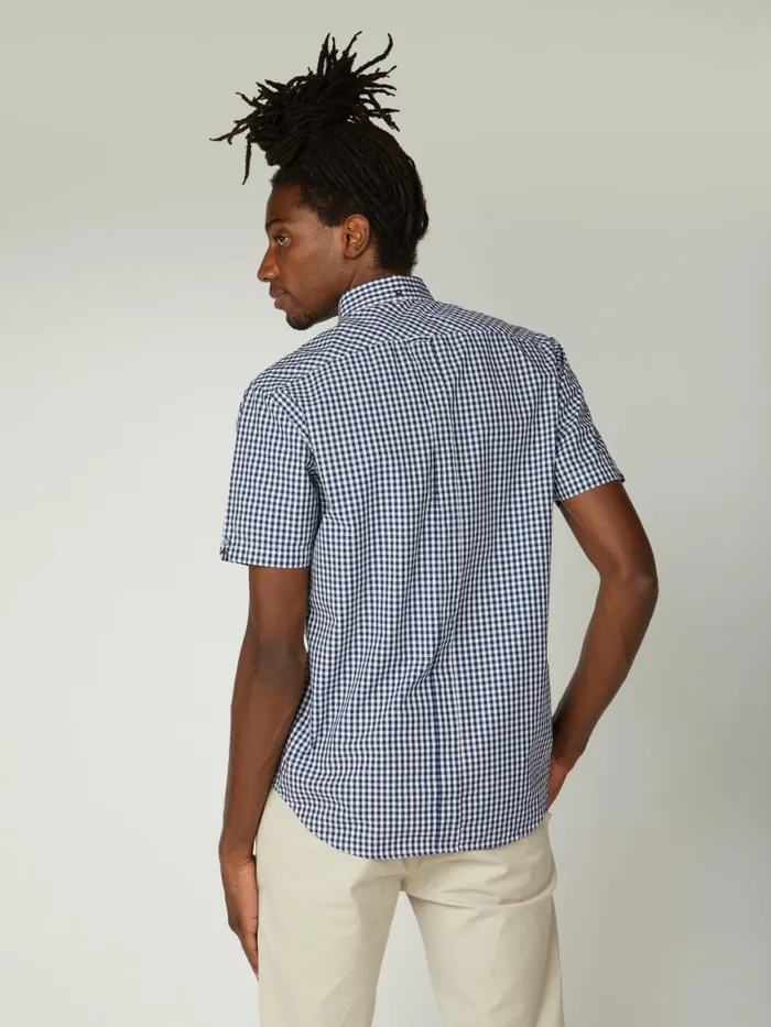 Ben Sherman Heritage Check Shirts Men Signature ShortSleeve Gingham Shirt 8211 Dark Blue