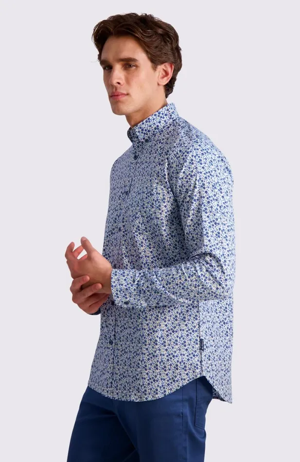 Ben Sherman Long Sleeve Shirts Men Floral Print LongSleeve Shirt 8211 Blue Ben Sherman Long Sleeve Shirts Men Floral Print LongSleeve Shirt 8211 Blue