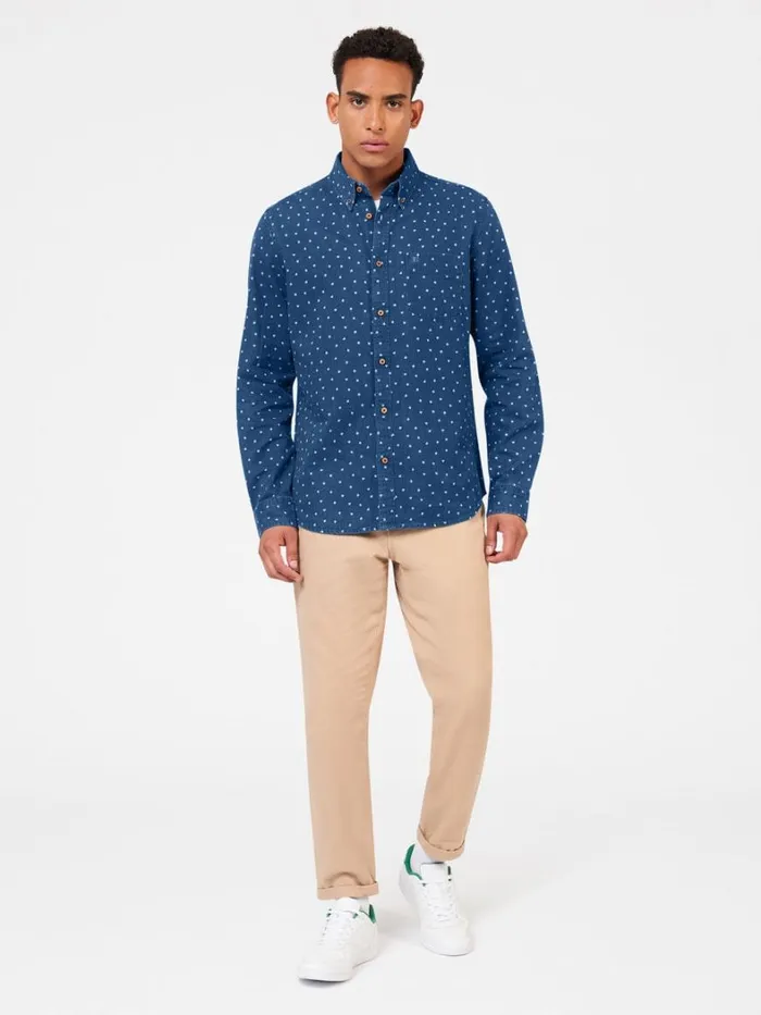 Ben Sherman Long Sleeve Shirts Men Long Sleeve Indigo Card Print Shirt Ben Sherman Long Sleeve Shirts Men Long Sleeve Indigo Card Print Shirt
