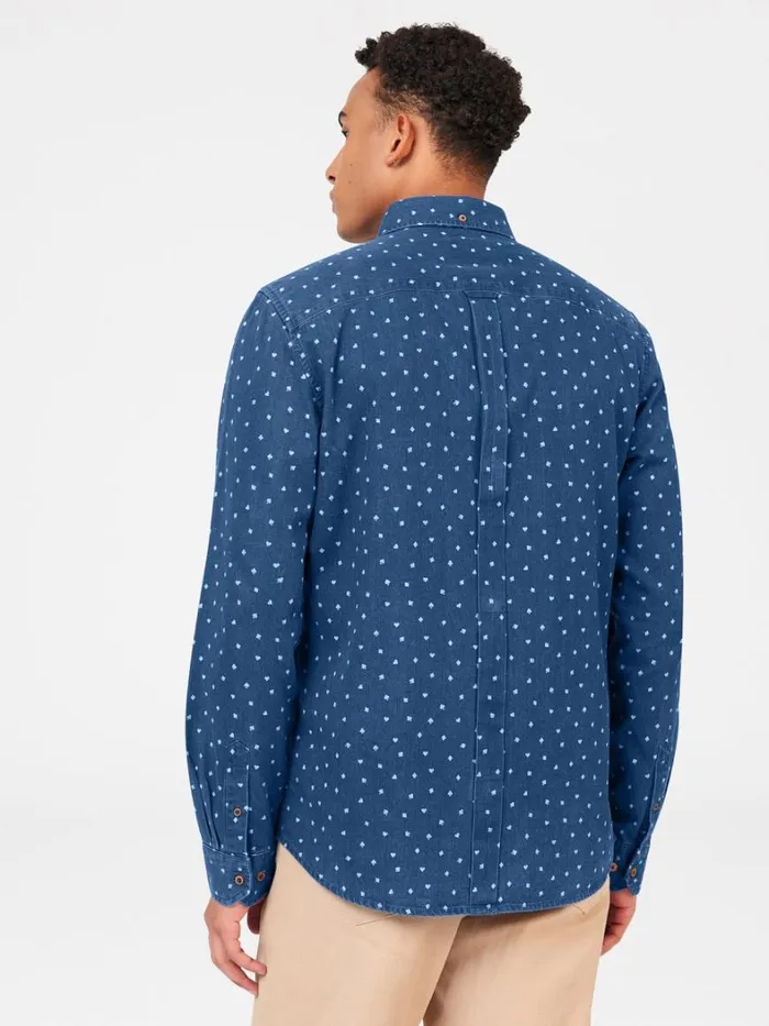 Ben Sherman Long Sleeve Shirts Men Long Sleeve Indigo Card Print Shirt Ben Sherman Long Sleeve Shirts Men Long Sleeve Indigo Card Print Shirt