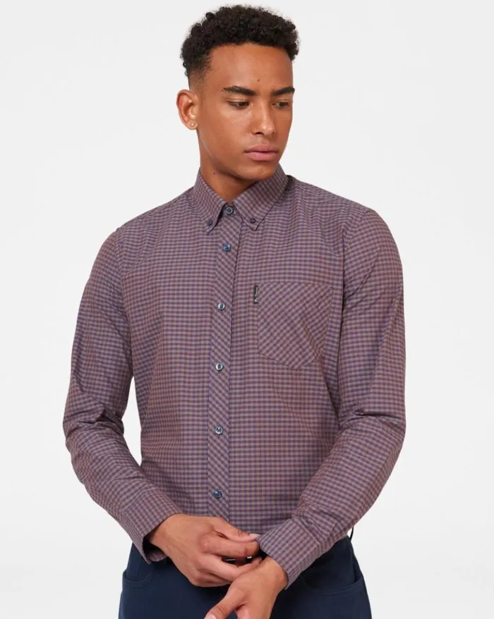 Ben Sherman Long Sleeve Shirts Men Signature Gingham LongSleeve Shirt 8211 Ginger