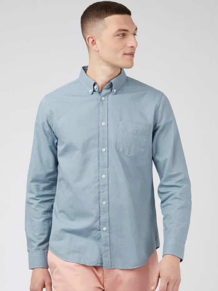Ben Sherman Long Sleeve Shirts Men Signature Organic Oxford Shirt 8211 Blue Shadow Ben Sherman Long Sleeve Shirts Men Signature Organic Oxford Shirt 8211 Blue Shadow