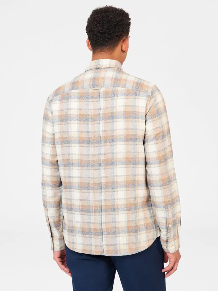 Ben Sherman Long Sleeve Shirts Men Twisted Yarn Check Shirt 8211 Sand Ben Sherman Long Sleeve Shirts Men Twisted Yarn Check Shirt 8211 Sand