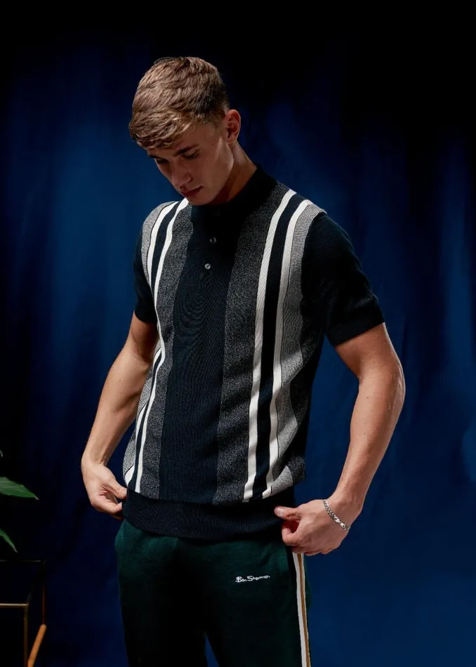 Ben Sherman Mod Knit Polos Men Birdseye Stripe Knit Polo 8211 Black Ben Sherman Mod Knit Polos Men Birdseye Stripe Knit Polo 8211 Black