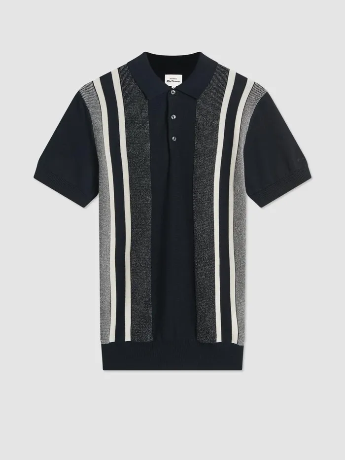 Ben Sherman Mod Knit Polos Men Birdseye Stripe Knit Polo 8211 Black Ben Sherman Mod Knit Polos Men Birdseye Stripe Knit Polo 8211 Black