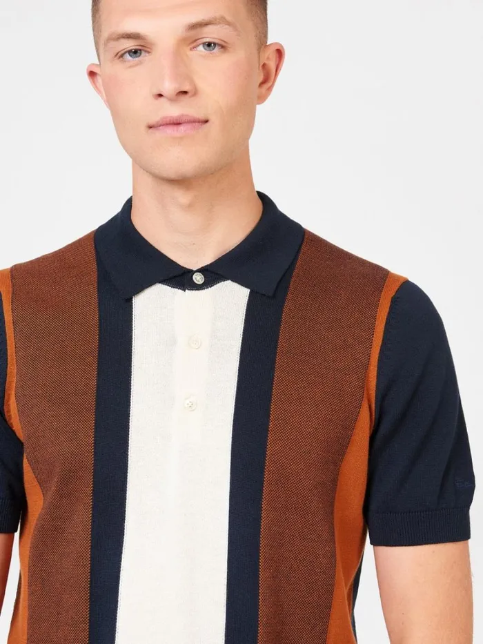 Ben Sherman Mod Knit Polos Men Vertical Stripe Knit Polo 8211 Dark Navy Ben Sherman Mod Knit Polos Men Vertical Stripe Knit Polo 8211 Dark Navy