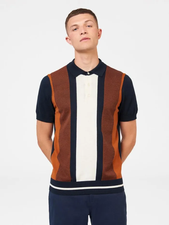 Ben Sherman Mod Knit Polos Men Vertical Stripe Knit Polo 8211 Dark Navy Ben Sherman Mod Knit Polos Men Vertical Stripe Knit Polo 8211 Dark Navy