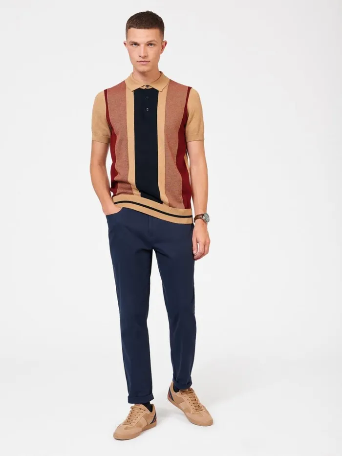 Ben Sherman Mod Knit Polos Men Vertical Stripe Knit Polo 8211 Stone Ben Sherman Mod Knit Polos Men Vertical Stripe Knit Polo 8211 Stone