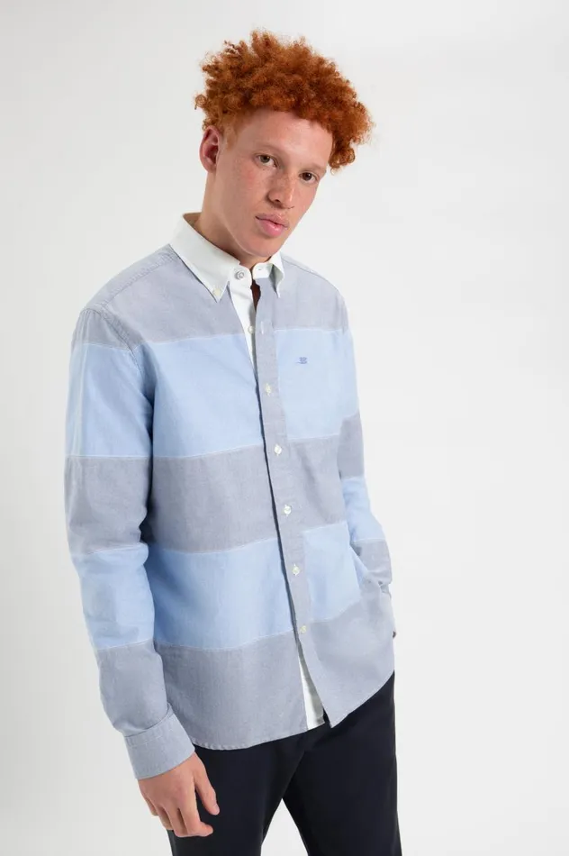 Ben Sherman Oxford Shirts Men Brighton Oxford Organic Garment Dye Rugby Shirt