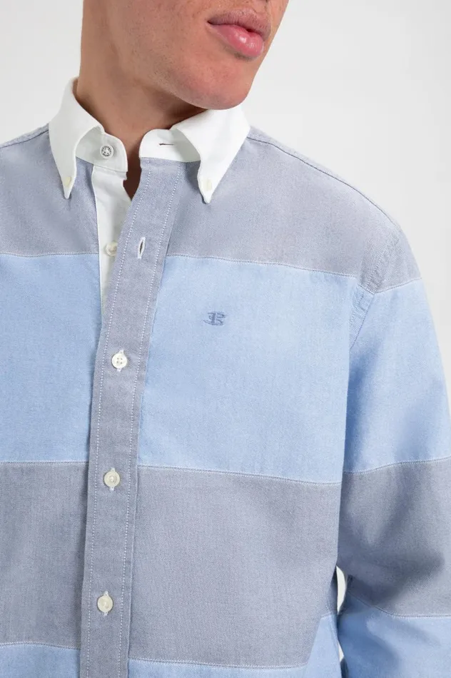 Ben Sherman Oxford Shirts Men Brighton Oxford Organic Garment Dye Rugby Shirt