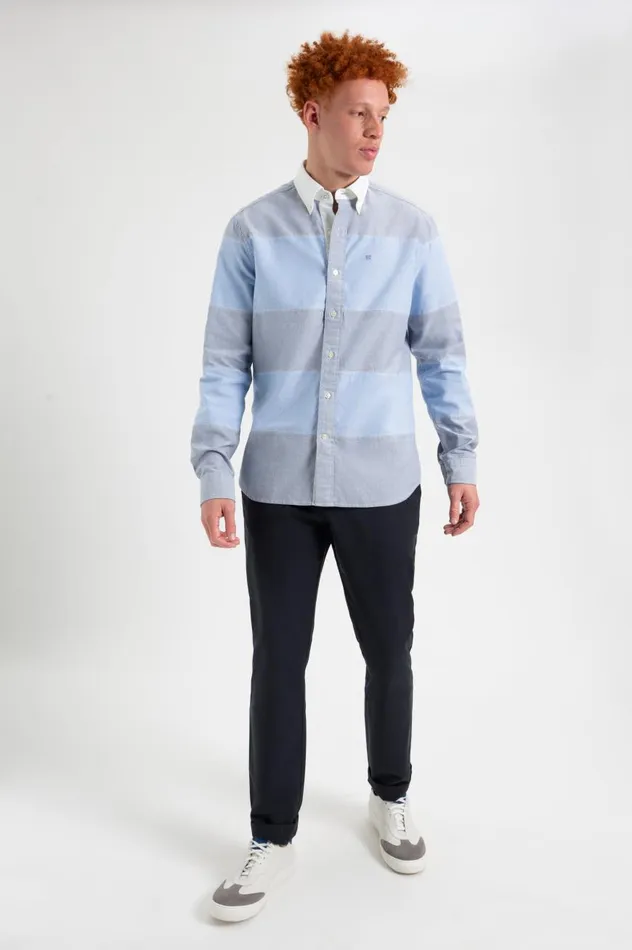 Ben Sherman Oxford Shirts Men Brighton Oxford Organic Garment Dye Rugby Shirt