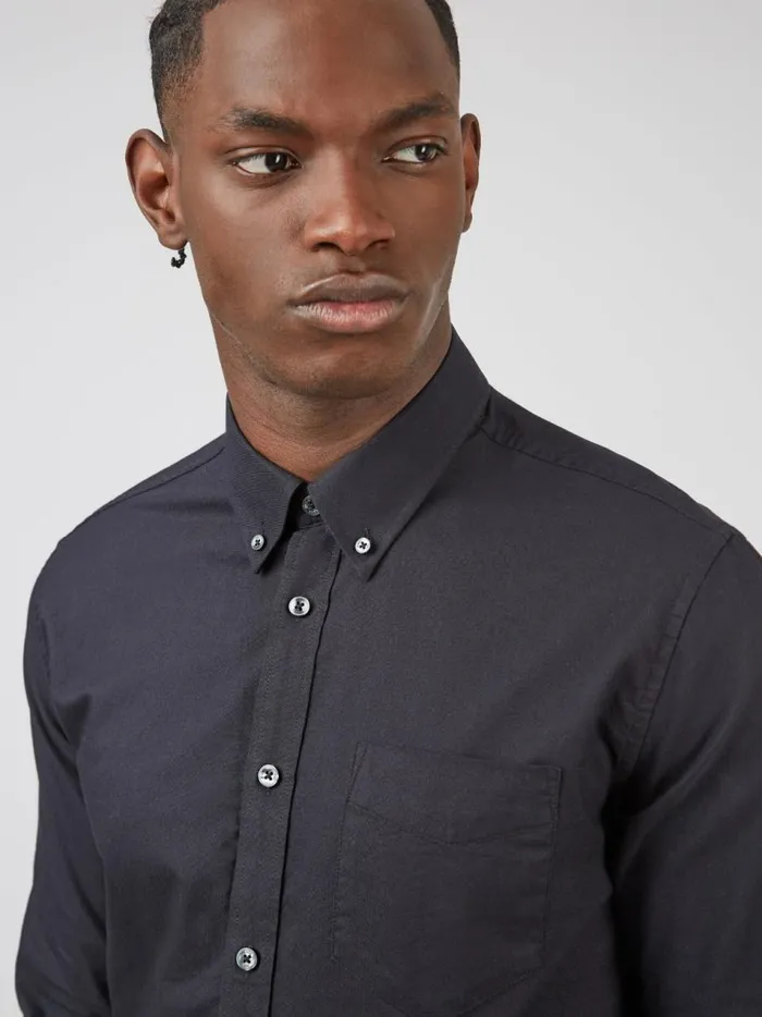 Ben Sherman Oxford Shirts Men Signature Organic Oxford Shirt 8211 Barely Black