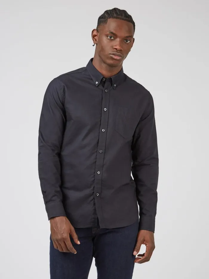Ben Sherman Oxford Shirts Men Signature Organic Oxford Shirt 8211 Barely Black