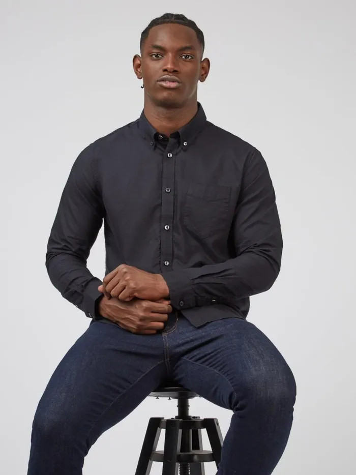 Ben Sherman Oxford Shirts Men Signature Organic Oxford Shirt 8211 Barely Black