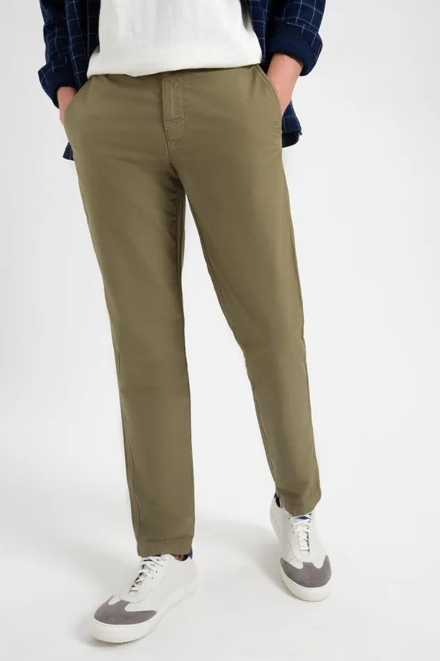 Ben Sherman Pants and Chinos Men Beatnik Oxford Slim Taper Garment Dye Chino 8211 Light Olive