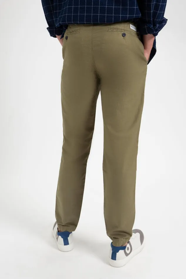 Ben Sherman Pants and Chinos Men Beatnik Oxford Slim Taper Garment Dye Chino 8211 Light Olive