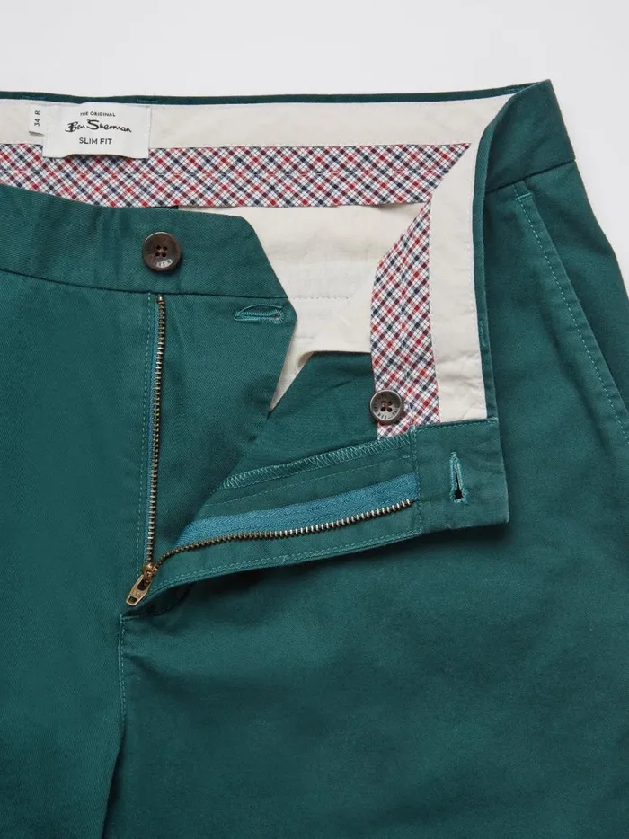 Ben Sherman Pants and Chinos Men Signature Slim Stretch Chino Pant 8211 Ocean Green