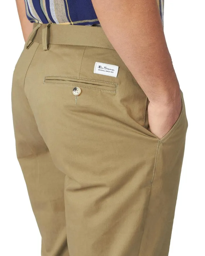 Ben Sherman Pants and Chinos Men Signature Slim Stretch Chino Pant 8211 Olive