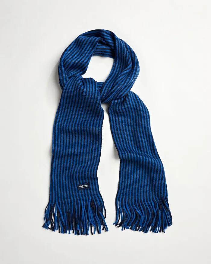 Ben Sherman Scarves and Cold Weather Men Rochelle Knit Scarf 8211 Navy BlazerTrue Blue