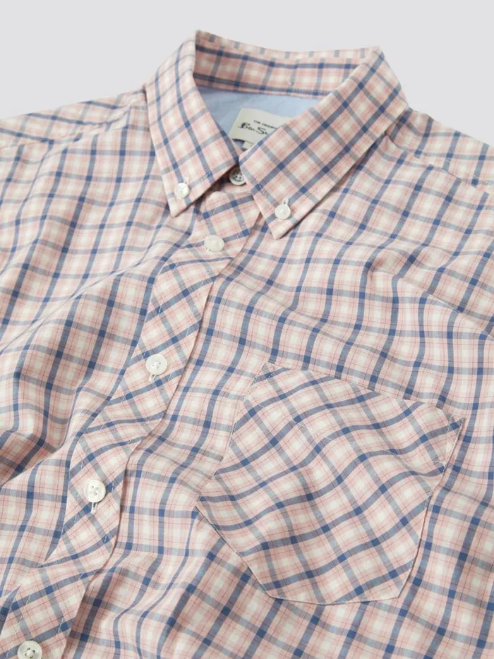 Ben Sherman Short Sleeve Shirts Men Signature House Check Shirt 8211 Light Pink