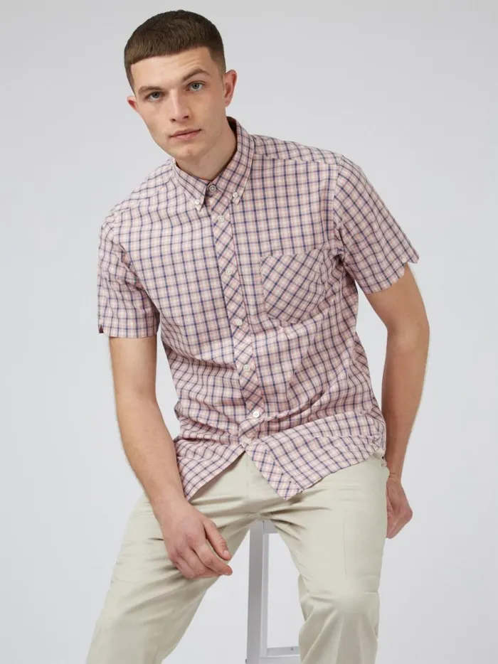 Ben Sherman Short Sleeve Shirts Men Signature House Check Shirt 8211 Light Pink Ben Sherman Short Sleeve Shirts Men Signature House Check Shirt 8211 Light Pink