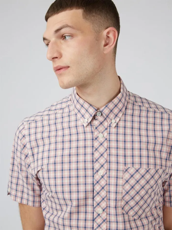 Ben Sherman Short Sleeve Shirts Men Signature House Check Shirt 8211 Light Pink Ben Sherman Short Sleeve Shirts Men Signature House Check Shirt 8211 Light Pink