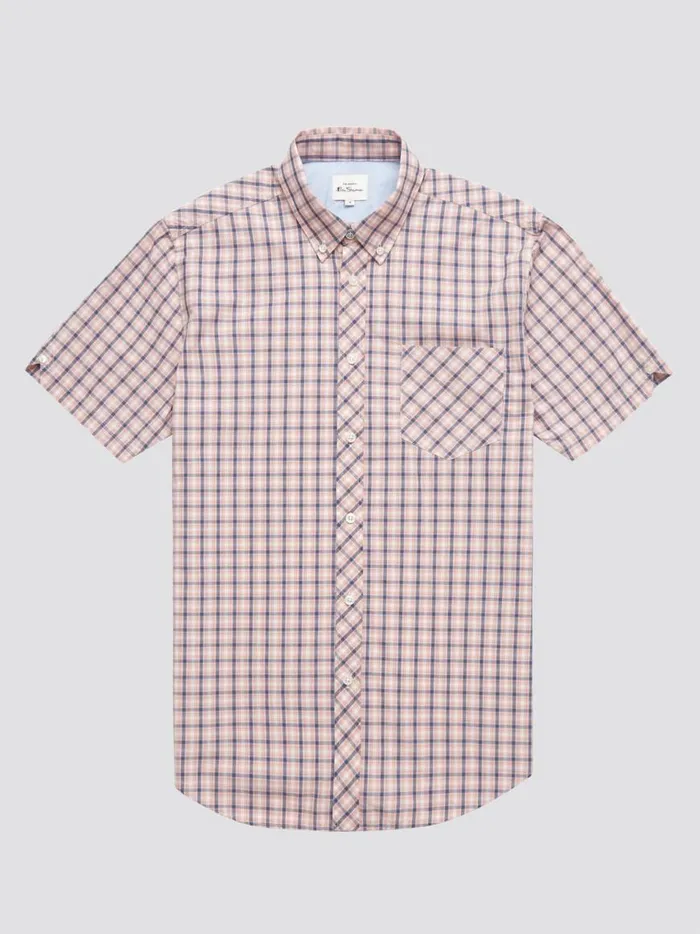 Ben Sherman Short Sleeve Shirts Men Signature House Check Shirt 8211 Light Pink Ben Sherman Short Sleeve Shirts Men Signature House Check Shirt 8211 Light Pink