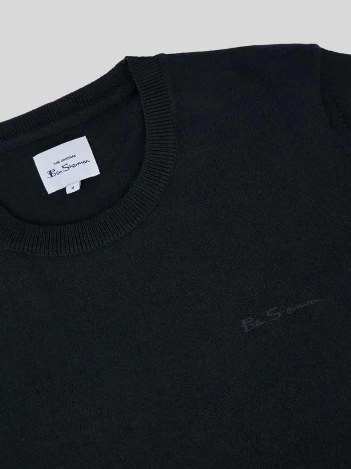 Ben Sherman Sweaters and Knits Men Signature Knit Crewneck Sweater 8211 Black