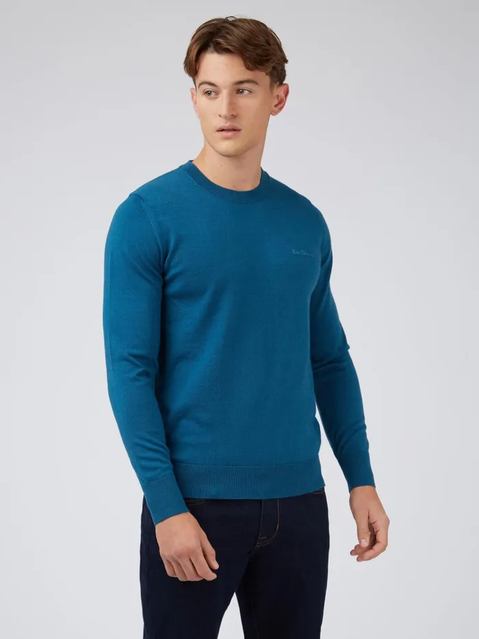Ben Sherman Sweaters and Knits Men Signature Knit Crewneck Sweater 8211 Dark Teal