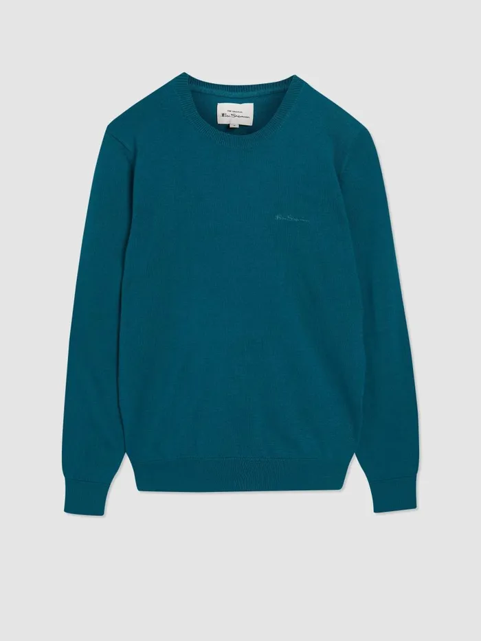 Ben Sherman Sweaters and Knits Men Signature Knit Crewneck Sweater 8211 Dark Teal
